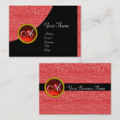 RODE MODE KRALEN MONOGRAM ,zwarte robijn Visitekaartje (Voorkant / Achterkant)