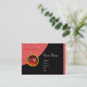 RODE MODE KRALEN MONOGRAM ,zwarte robijn Visitekaartje (Staand voorkant)