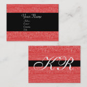 RODE MODEKALEN MET MONOGRAM VISITEKAARTJE (Voorkant / Achterkant)