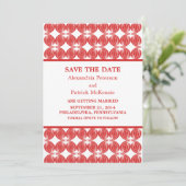 Rode Modern Deco Save the Date Uitnodiging (Staand voorkant)