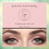 Rode Modern Logo Foto Make-up Bedrijf Raamsticker (Vel 3)