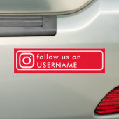 Rode moderne aangepaste instagram social media bumpersticker (Op auto)