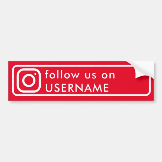 Rode moderne aangepaste instagram social media bumpersticker (Voorkant)