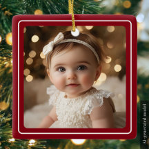 Rode Moderne Babyfoto Minimalistische Kerstfoto