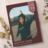 Rode moderne chique foto afstuderen partij uitnodi kaart