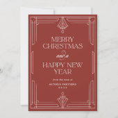 Rode Moderne Deco | Elegante Zakelijke Kerstkaart (Voorkant)