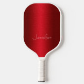 Rode moderne elegante typografie Minimale aangepas Pickleball Paddle (Achterkant)