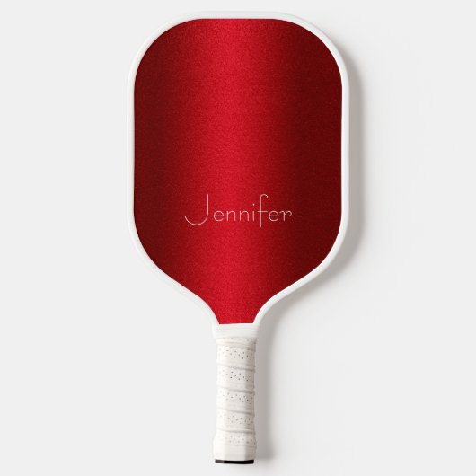 Rode moderne elegante typografie Minimale aangepas Pickleball Paddle (Achterkant)