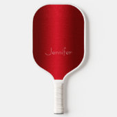 Rode moderne elegante typografie Minimale aangepas Pickleball Paddle (Voorkant)
