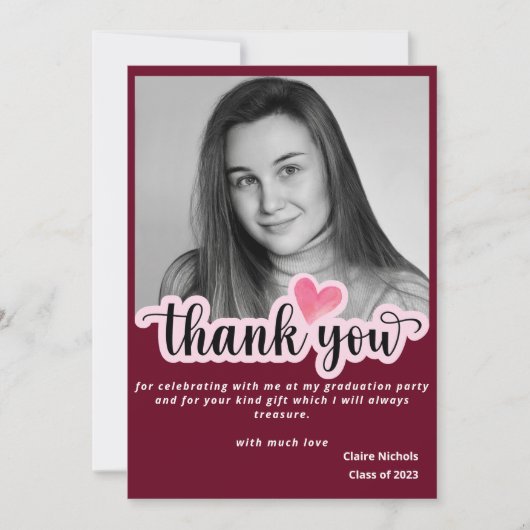 Rode moderne foto-afstuderen, gedurfd met eenvoudi (Voorkant)