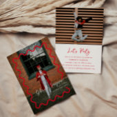 Rode Moderne Graduatie Uitnodigingen Aankondiging