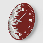 Rode moderne grote klok (Hoek)
