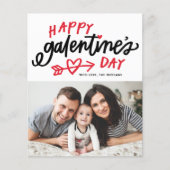 Rode moderne kalligrafie Foto Happy Galentine's Da (Voorkant)