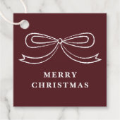 Rode moderne kerstboog vakantie geschenklabel bedankjes labels (Voorkant)