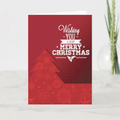 Rode moderne kerstboom feestdagen kaart (Voorkant)
