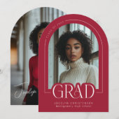 Rode Moderne Minimalistische Aankondiging van eind (Voorkant / Achterkant)