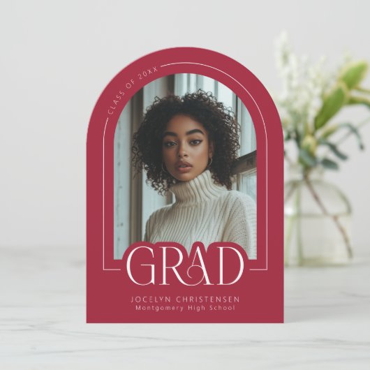 Rode Moderne Minimalistische Aankondiging van eind (Staand voorkant)