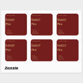 Rode Moderne Minimalistische Kaarslabels Vierkante Sticker (Vel)