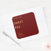 Rode Moderne Minimalistische Kaarslabels Vierkante Sticker (Envelop)