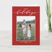 Rode moderne mix typografie Fijne Feestdagen foto (Voorkant)