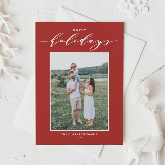 Rode moderne mix typografie Fijne Feestdagen foto