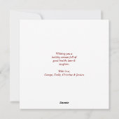 Rode Moderne Niet Foto Eenvoudige Kerstbomen Kaart (Achterkant)