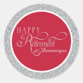 Rode Moderne Pensioenpartij Stickers (Voorkant)