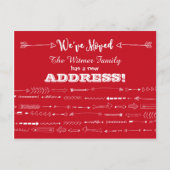 Rode Moderne Pijlen Doodles Bewegende Aankondiging (Voorkant)