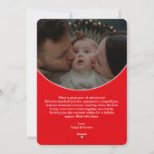 Rode moderne script geluksvieringen fotokaart feestdagenkaart (Achterkant)