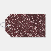 Rode moderne sneeuwbol Merry Christmas-cadeautlabe Cadeaulabel (Achterkant Horizontaal)