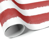 Rode Moderne Strip Kerstvakantie cadeau Cadeaupapier (Rol Hoek)