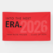 Rode moderne tijdperk klas van 2026 diploma-banner spandoek (Horizontaal)