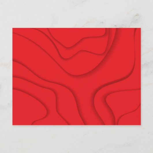 Rode, moderne, trendy, coole papiersnijstijl briefkaart (Voorkant)