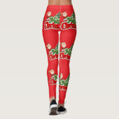 Rode moderne typografie vrolijk kerstfeest leggings (Achterkant)