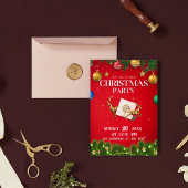 Rode Moderne Uitnodiging van het Kerstmispartij