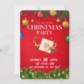Rode Moderne Uitnodiging van het Kerstmispartij (Voorkant)