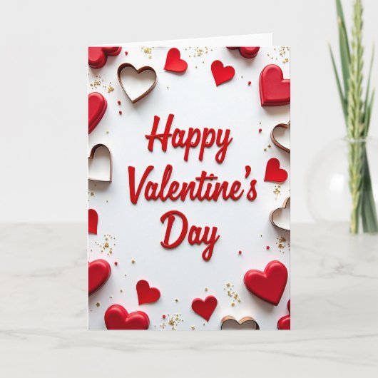 Rode moderne Valentijnskaart met hart Kaart (Voorkant)