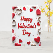 Rode moderne Valentijnskaart met hart Kaart (Gele Bloem)