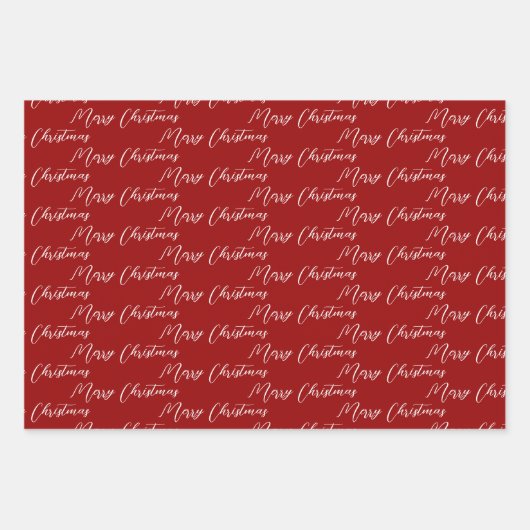 Rode & moderne witte kerstboom inpakpapier vel (Voorkant)