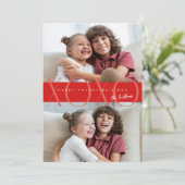 Rode Moderne XOXO Foto Valentijnsdag Feestdagenkaart (Staand voorkant)