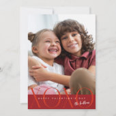 Rode Moderne XOXO Foto Valentijnsdag Feestdagenkaart (Voorkant)