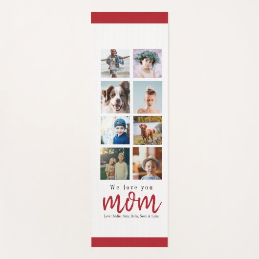 Rode moederdag foto collage mam yogamat (Voorkant)