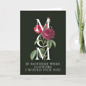 Rode moederdag kaart rozen op zwart (Voorkant)
