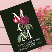 Rode moederdag kaart rozen op zwart