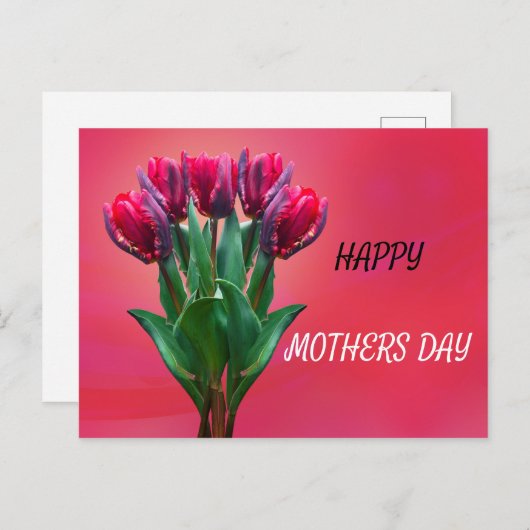 Rode Moederdag personaliseren Briefkaart (Voorkant / Achterkant)