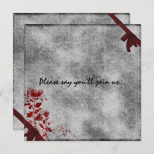 Rode Moeders Gotische Grunge Uitnodiging (Voorkant / Achterkant)