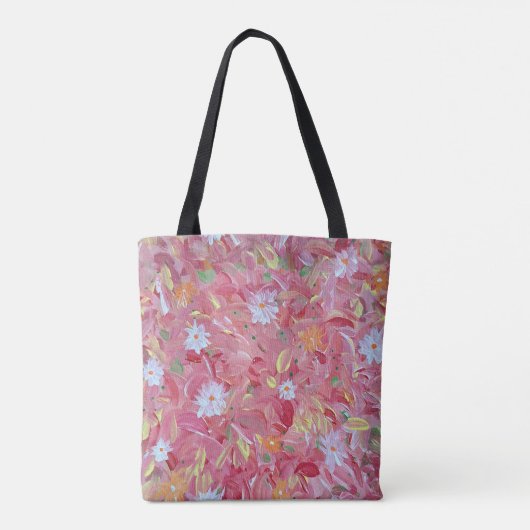 Rode moerbeibloem Canvas tas (Achterkant)