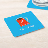 Rode Mok Thee Tijd Papier Onderzetter (Schuin)