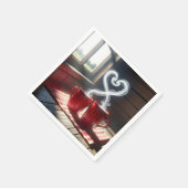 Rode Mokken met stomende hartverbinding Servet (Hoek)