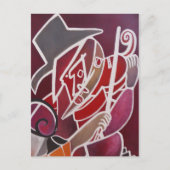 "Rode monochromatische" Briefkaart (Voorkant)